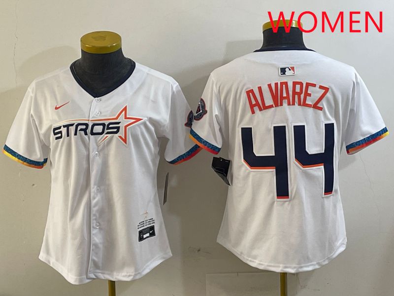 Women Houston Astros 44 Alvarez White Fourth generation Joint Name 2025 Nike MLB Jersey style 4